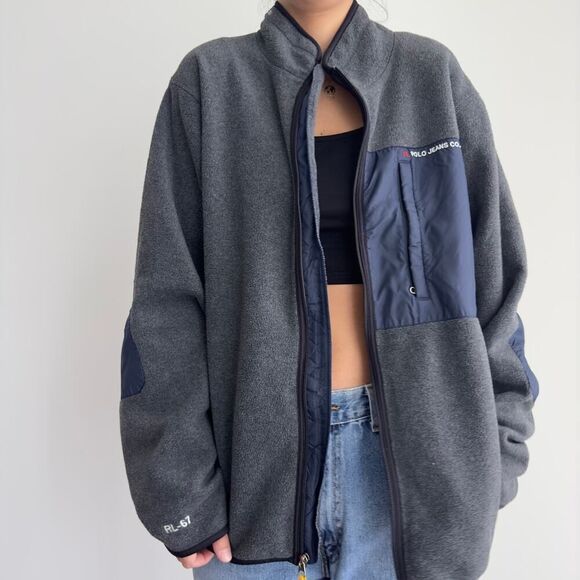 Vintage Polo Ralph Lauren Jeans Fleece Jacket - Picture 1 of 13